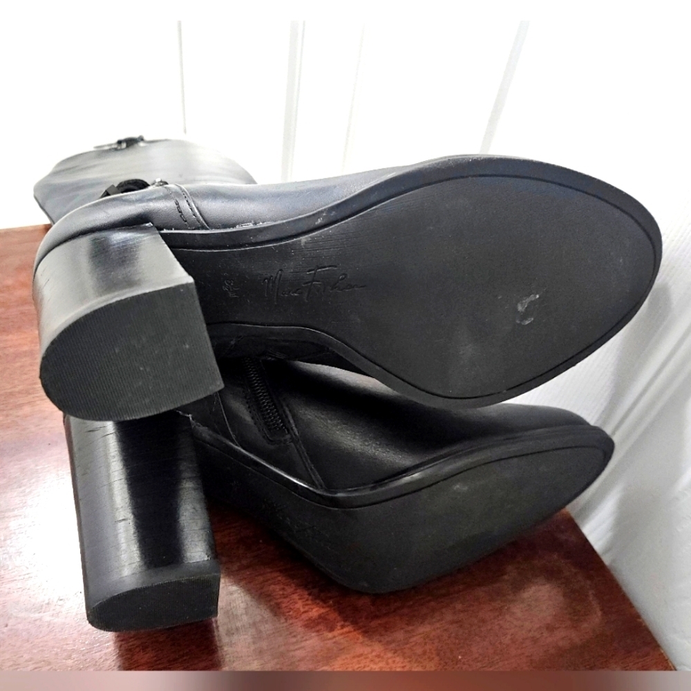 Marc Fisher Black Heeled Boots - Picture 7 of 10